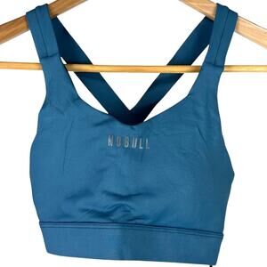 NOBULL Women's Running Bra Steel Blue Size X-Small in New With Tags Condition